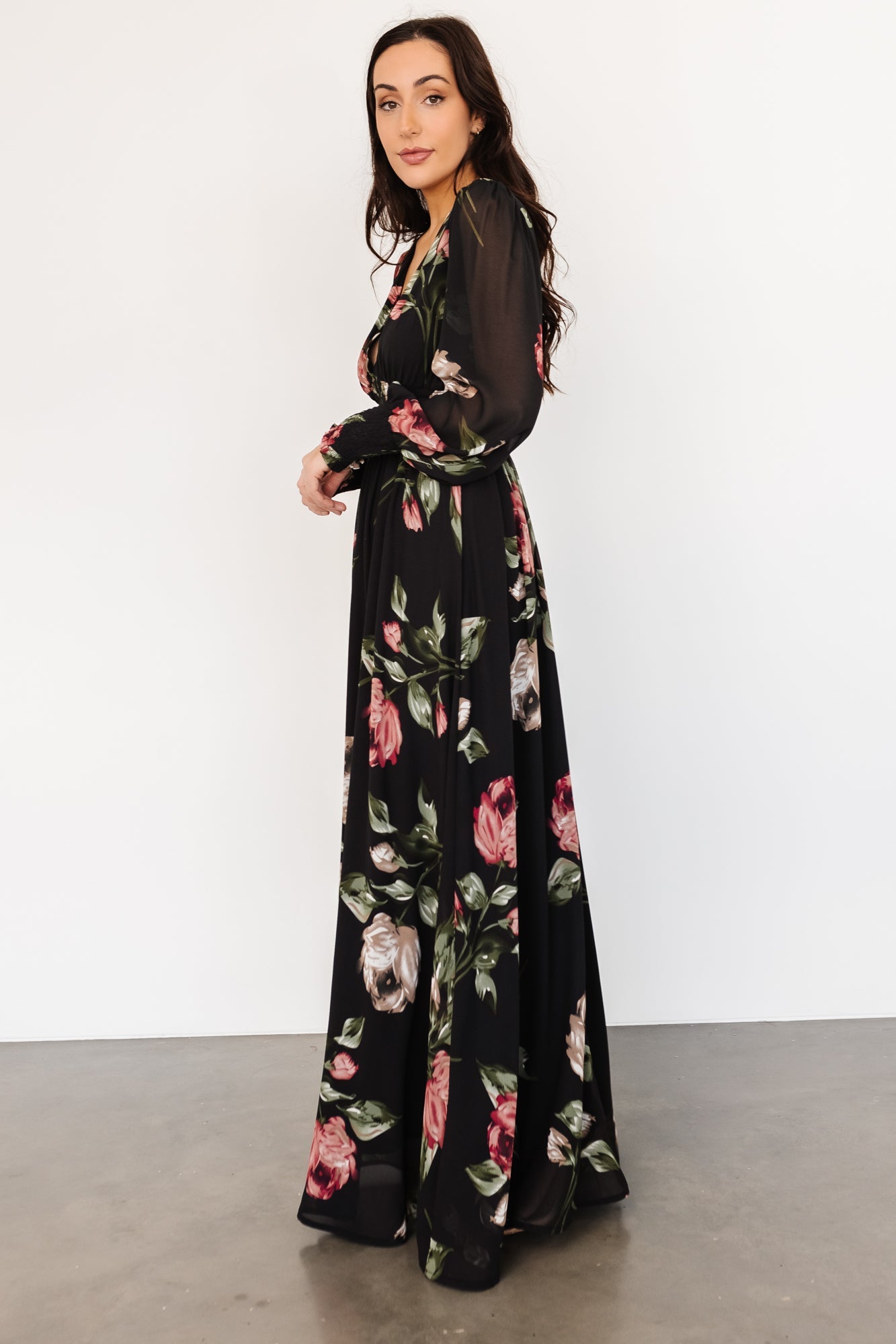 Olivia Maxi Dress | Black Rose Floral - Baltic Born