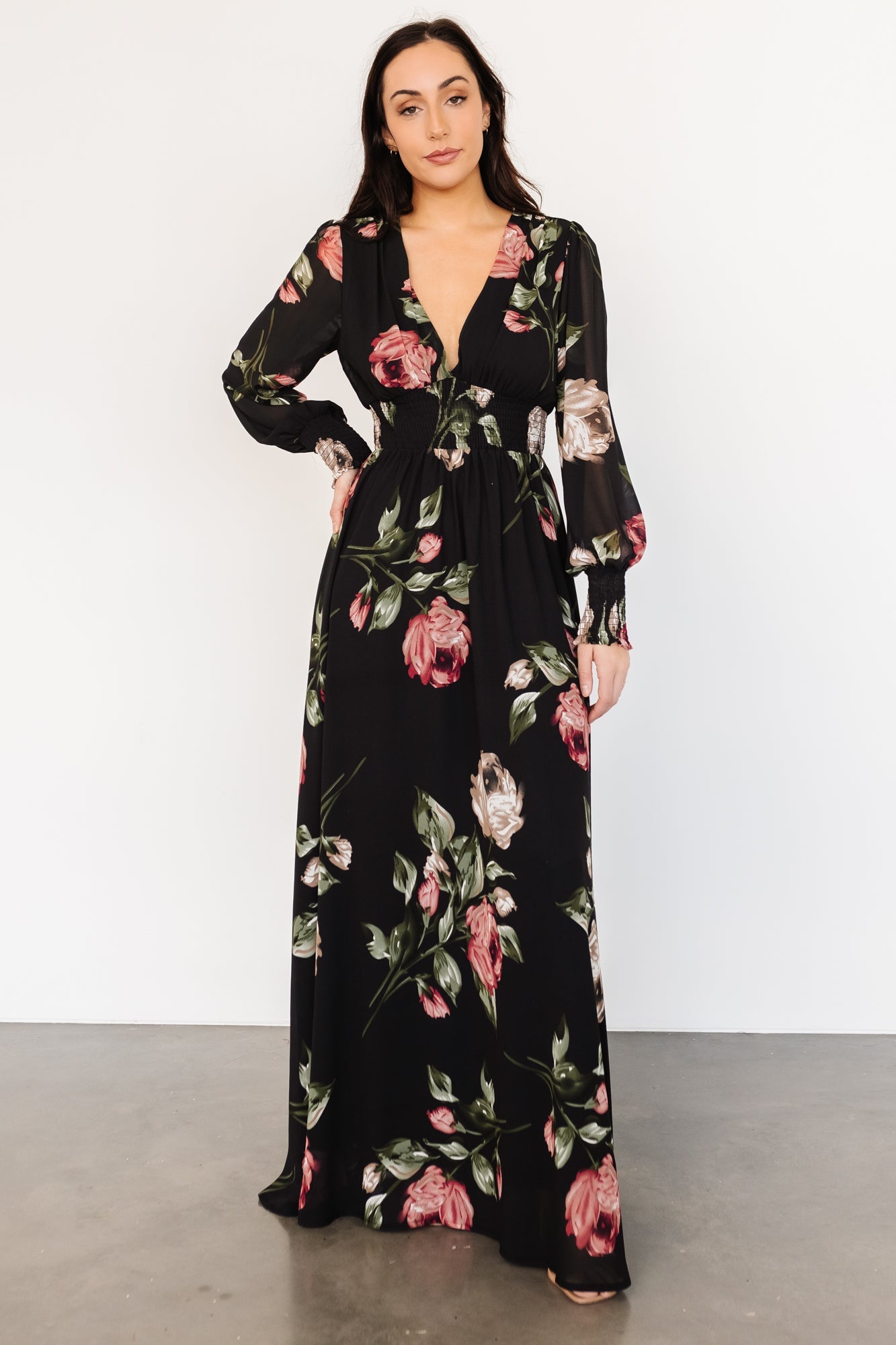 Olivia Maxi Dress | Black Rose Floral - Baltic Born