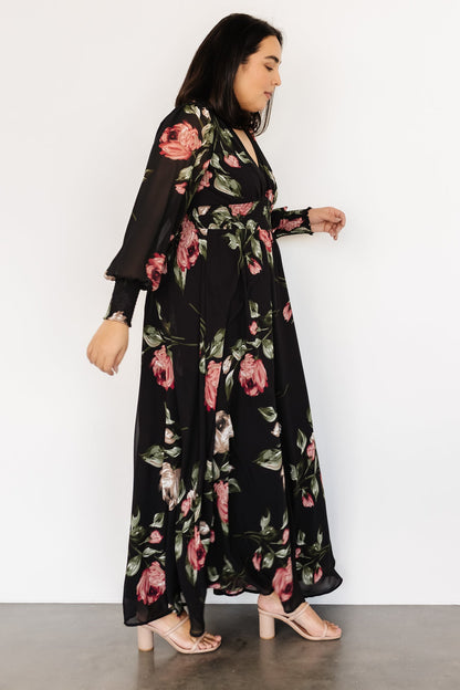 Olivia Maxi Dress | Black Rose Floral - Baltic Born