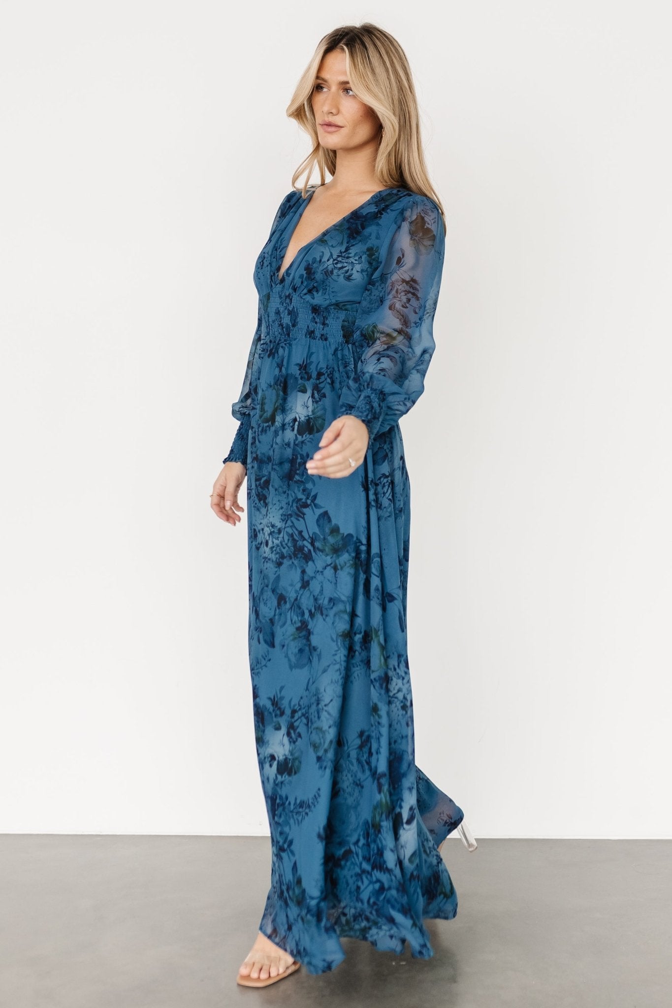 Olivia Maxi Dress | Deep Blue Floral | Baltic Born
