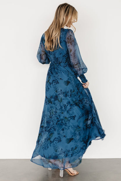 Olivia Maxi Dress | Deep Blue Floral - Baltic Born