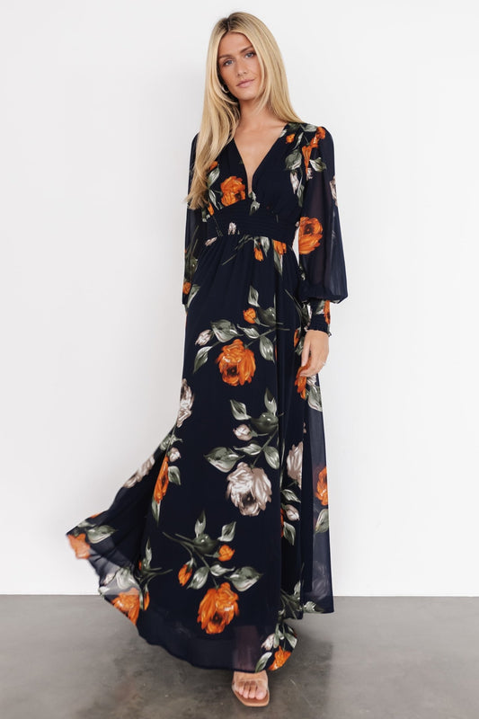 Olivia Maxi Dress | Midnight Navy Floral - Baltic Born