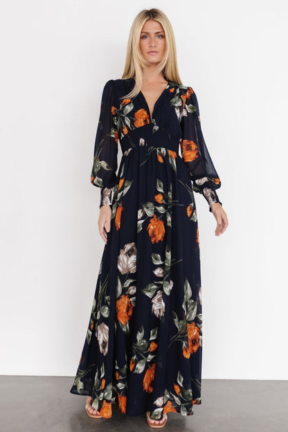 Olivia Maxi Dress | Midnight Navy Floral - Baltic Born