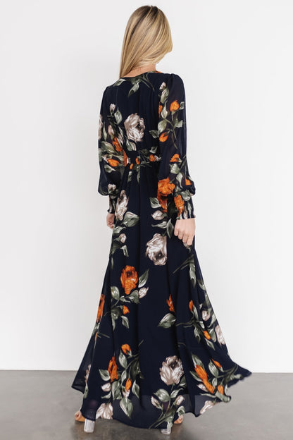 Olivia Maxi Dress | Midnight Navy Floral - Baltic Born