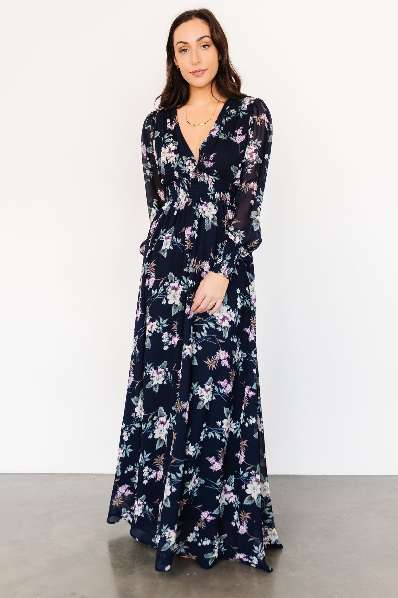 Olivia Maxi Dress | Navy Garden Floral | Baltic Born