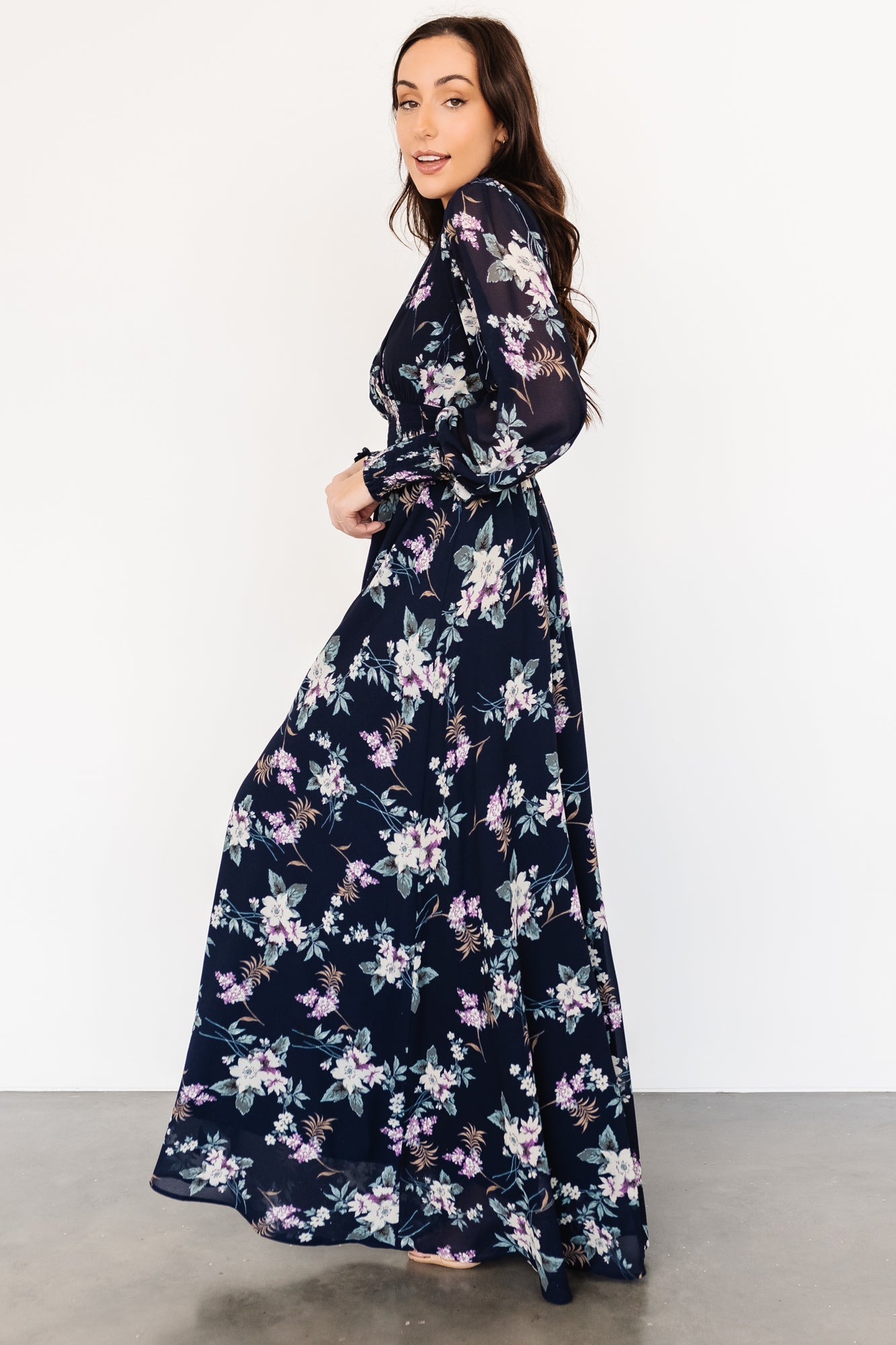 Olivia Maxi Dress | Navy Garden Floral - Baltic Born