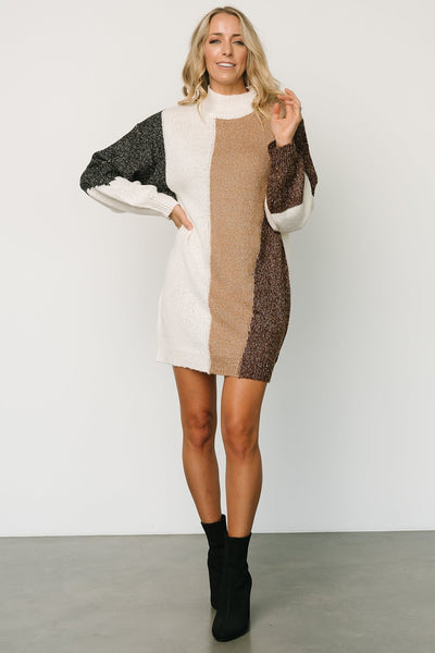 camel colored sweater dress