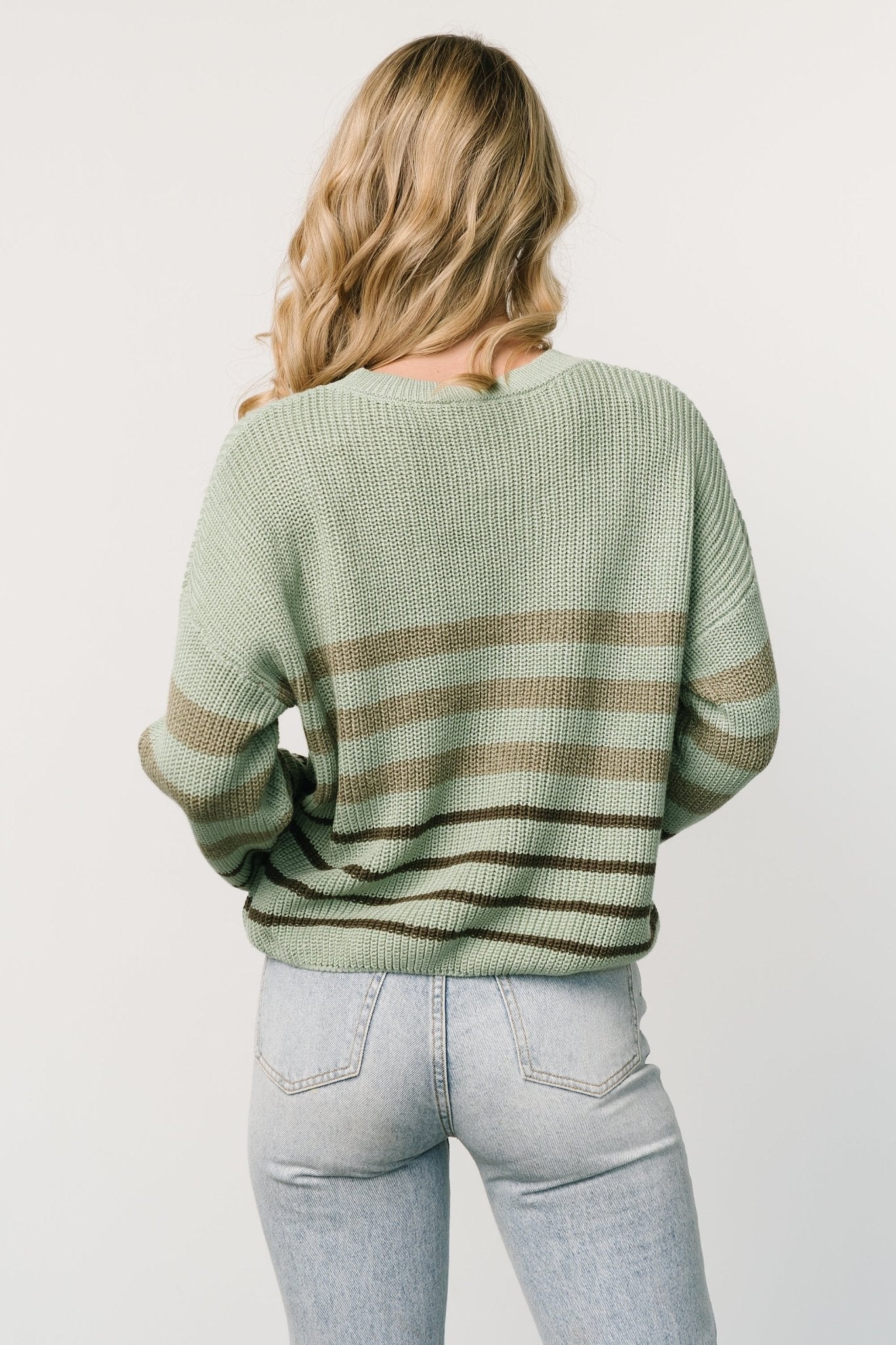 Oslo Striped Sweater | Dusty Olive - Baltic Born