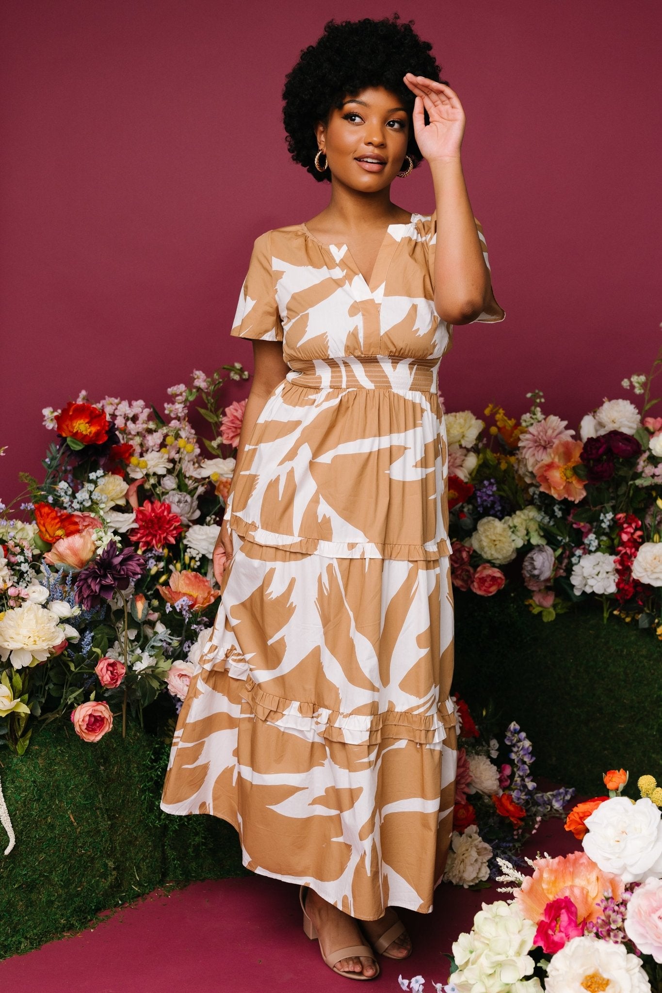 Palm Tiered Dress main image 1