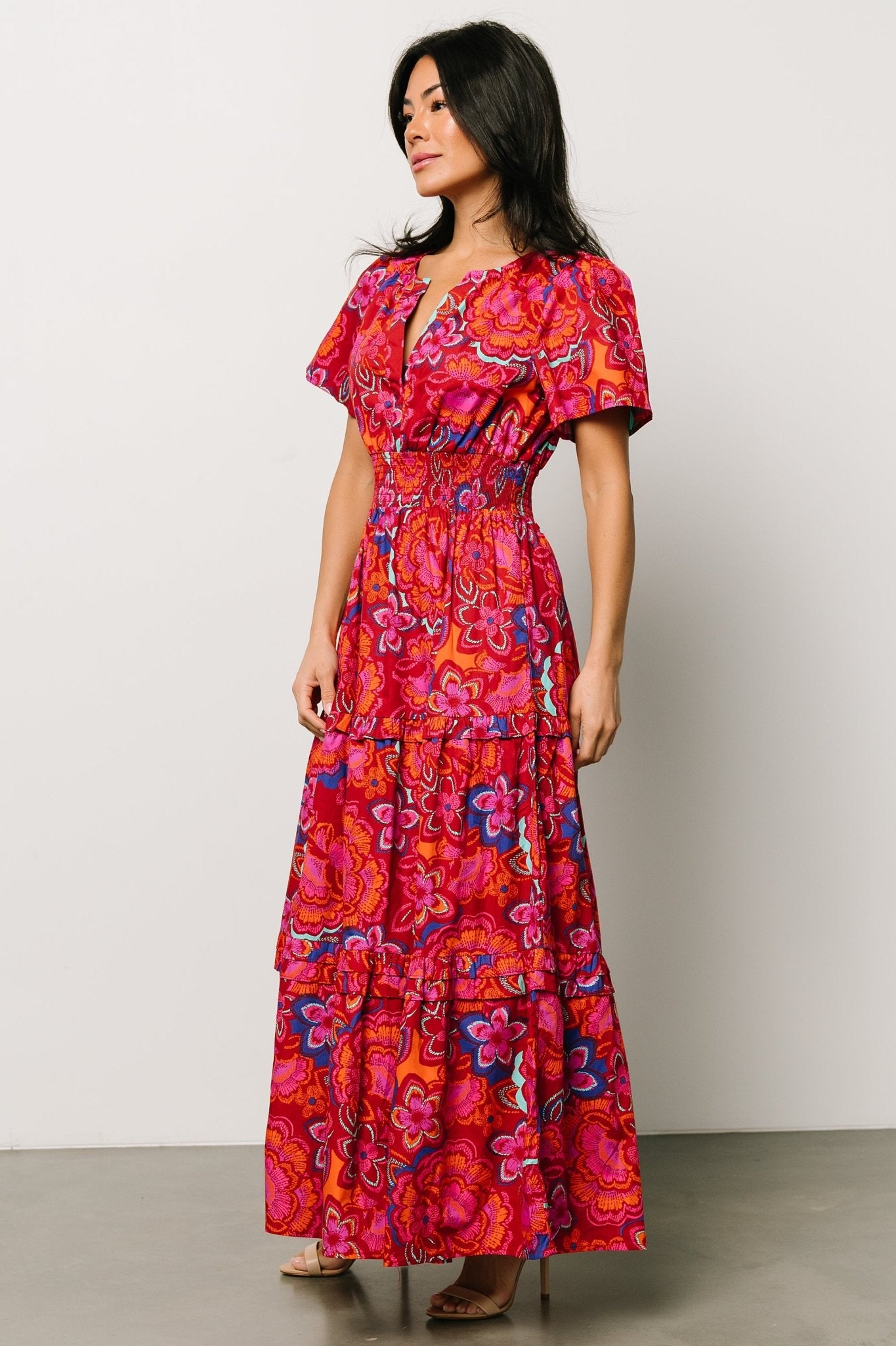 Palmer Tiered Maxi Dress | Multi Floral - Baltic Born