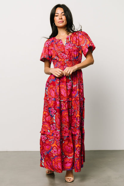 Palmer Tiered Maxi Dress | Multi Floral - Baltic Born