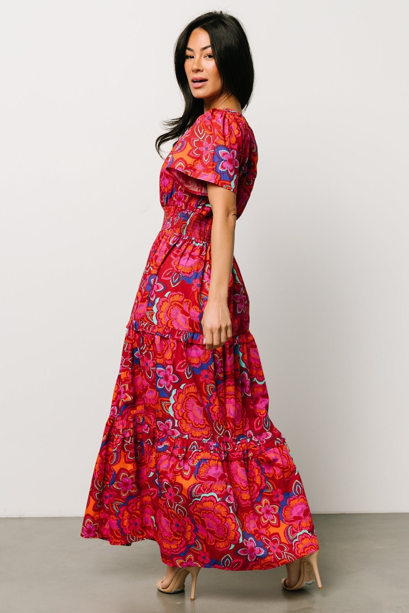 Palmer Tiered Maxi Dress | Multi Floral - Baltic Born