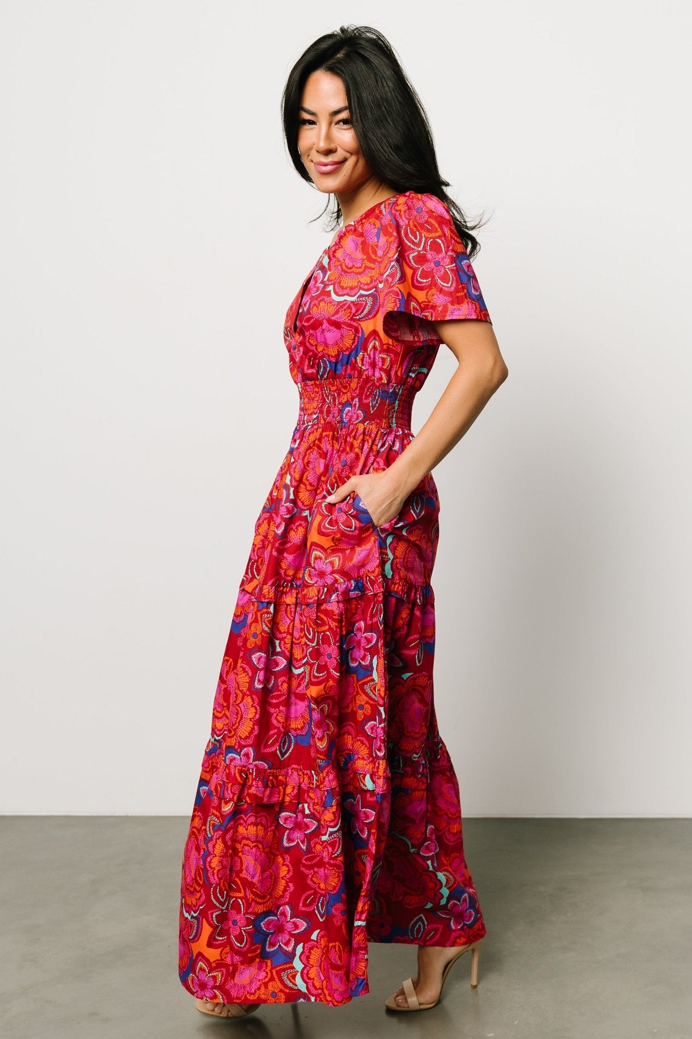 Palmer Tiered Maxi Dress | Multi Floral - Baltic Born