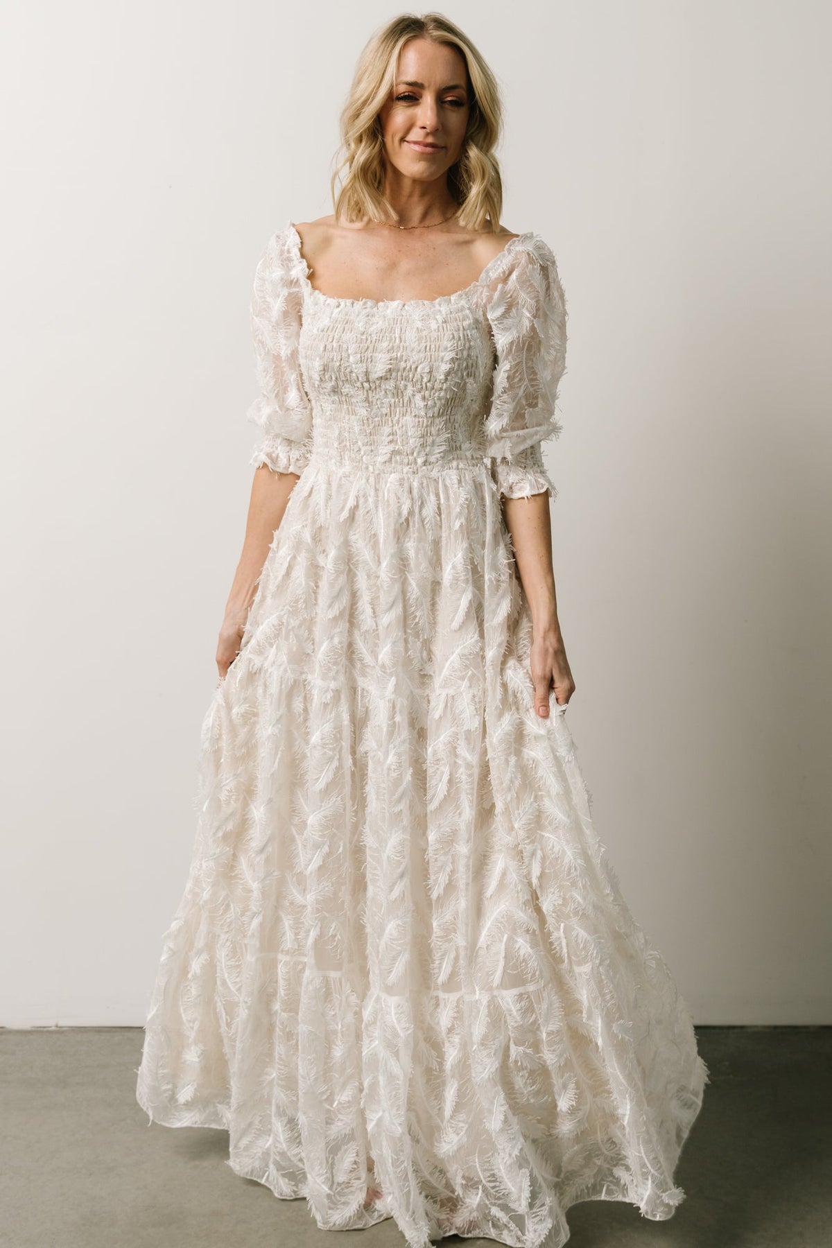 Aphrodite Lace Maxi Dress, Off White