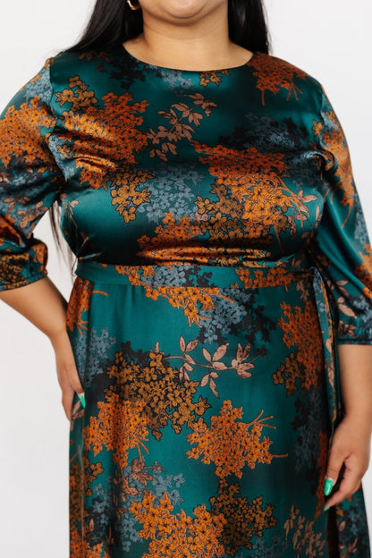 Paula Satin Maxi Dress | Jade Multi - Baltic Born