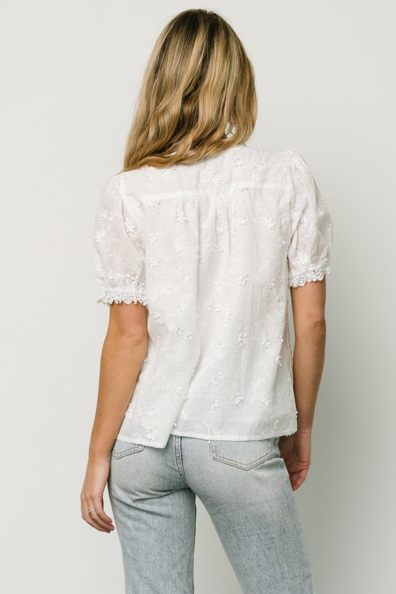 Pauline Embossed Top | Off White - Baltic Born