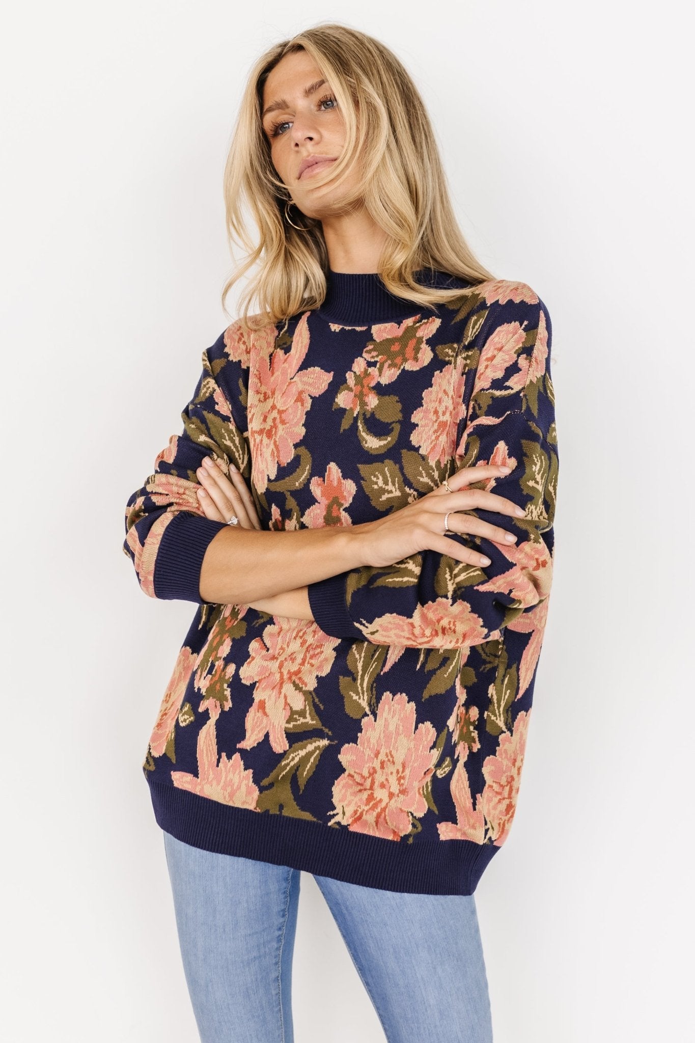 Polly Sweater | Navy Multi Floral - Baltic Born