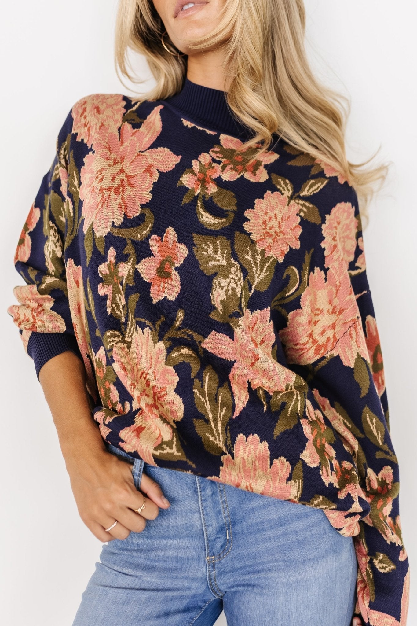 Polly Sweater | Navy Multi Floral - Baltic Born