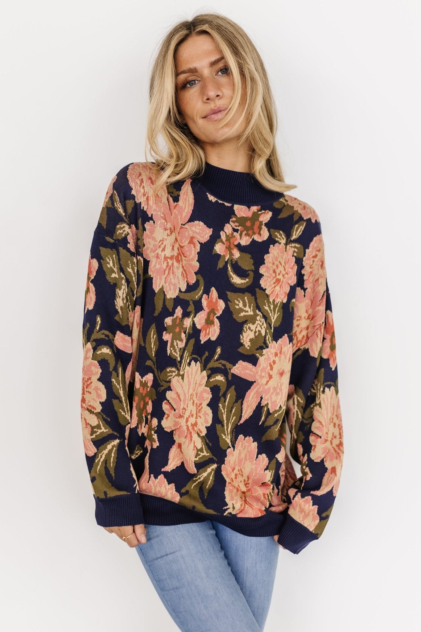 Polly Sweater | Navy Multi Floral - Baltic Born