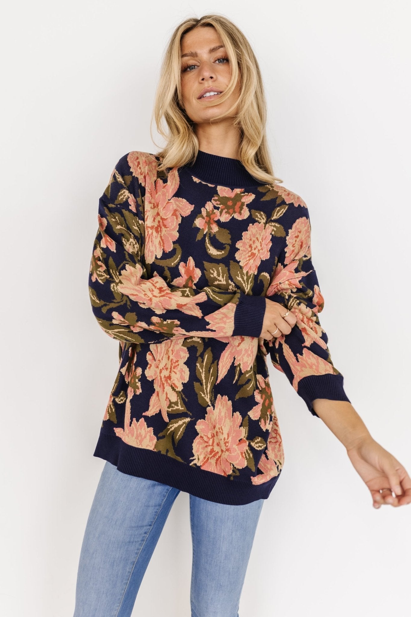 Polly Sweater | Navy Multi Floral - Baltic Born