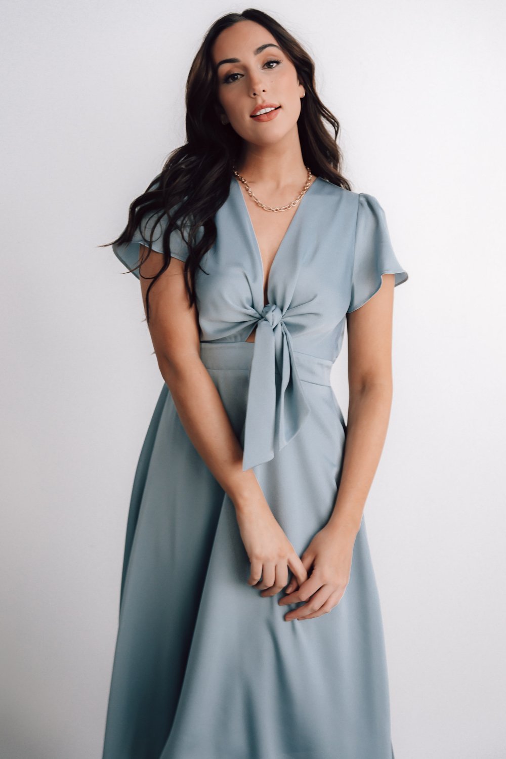 Middy Poppy Dress - Milos Blue - Cotton