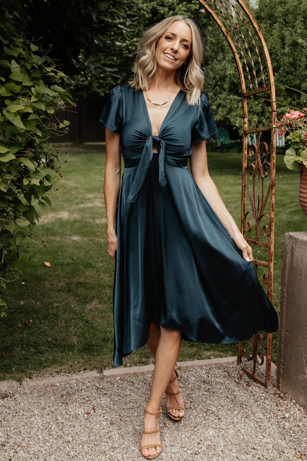Sydney Satin Midi Dress