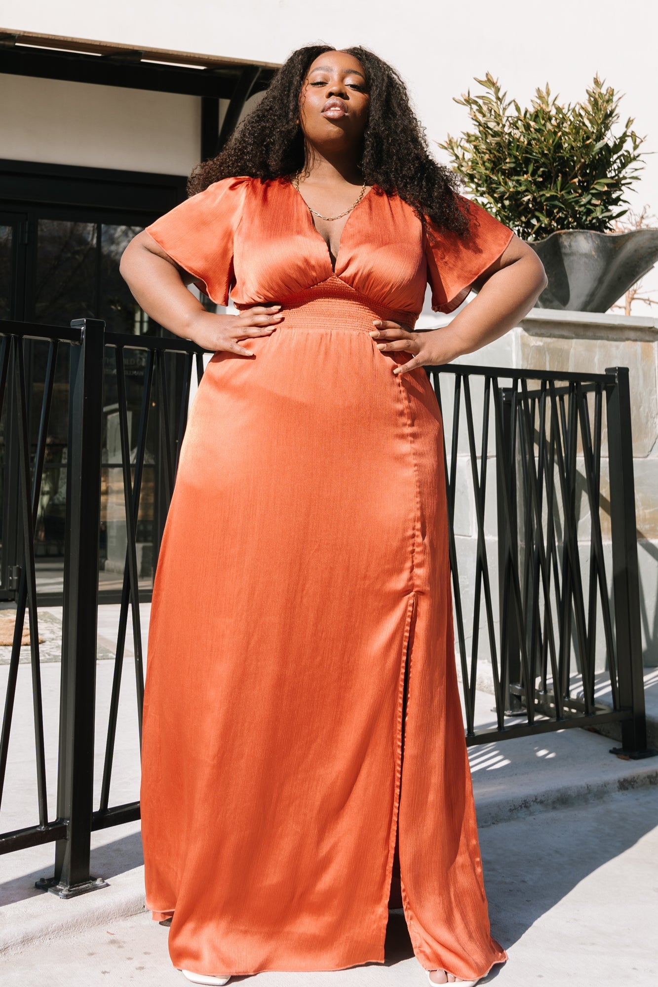 Prague Satin Maxi Dress | Rust - Baltic Born