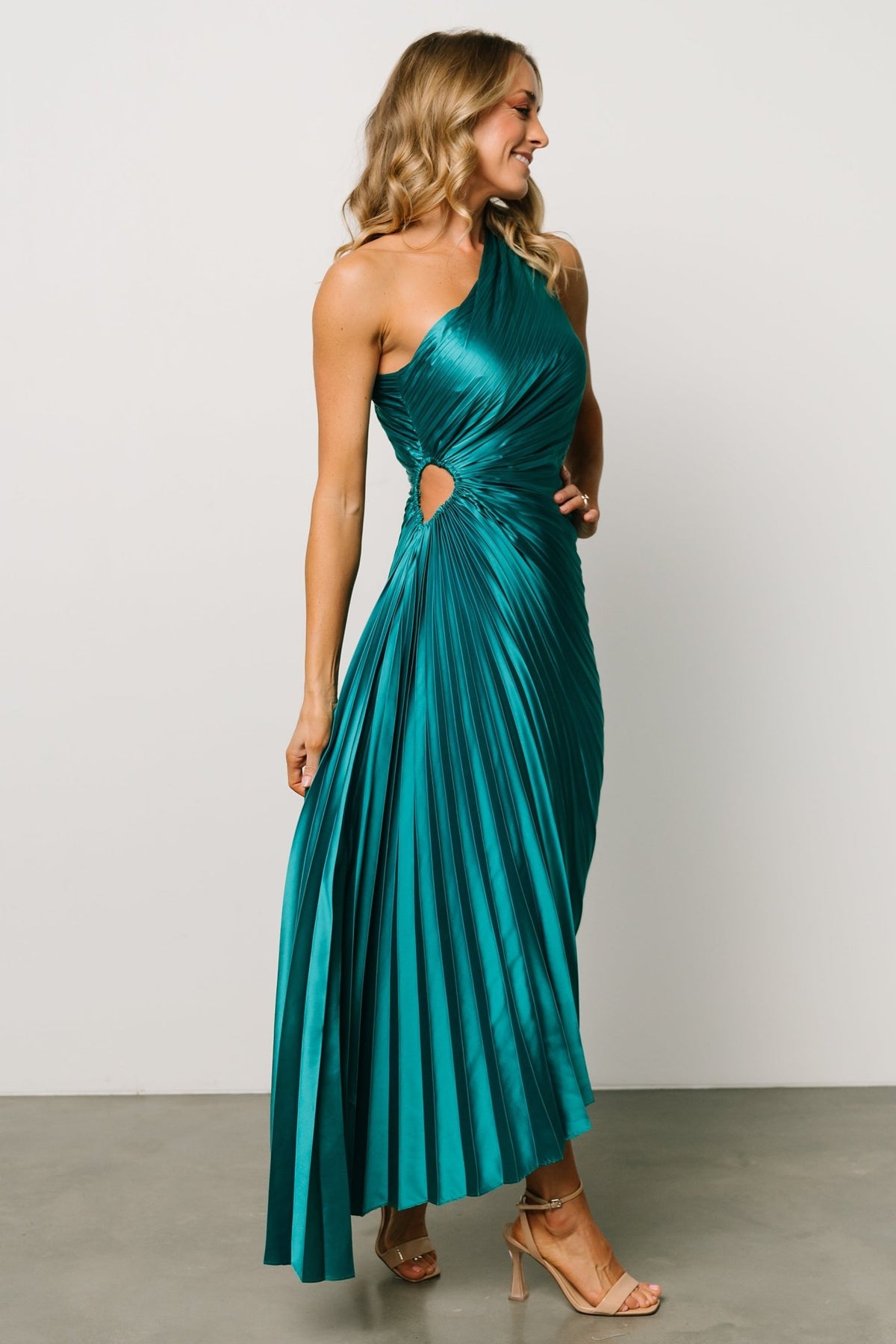Green Maxi Dress - Sweetheart Neckline Strapless Dress - Emerald Pleated  Dress