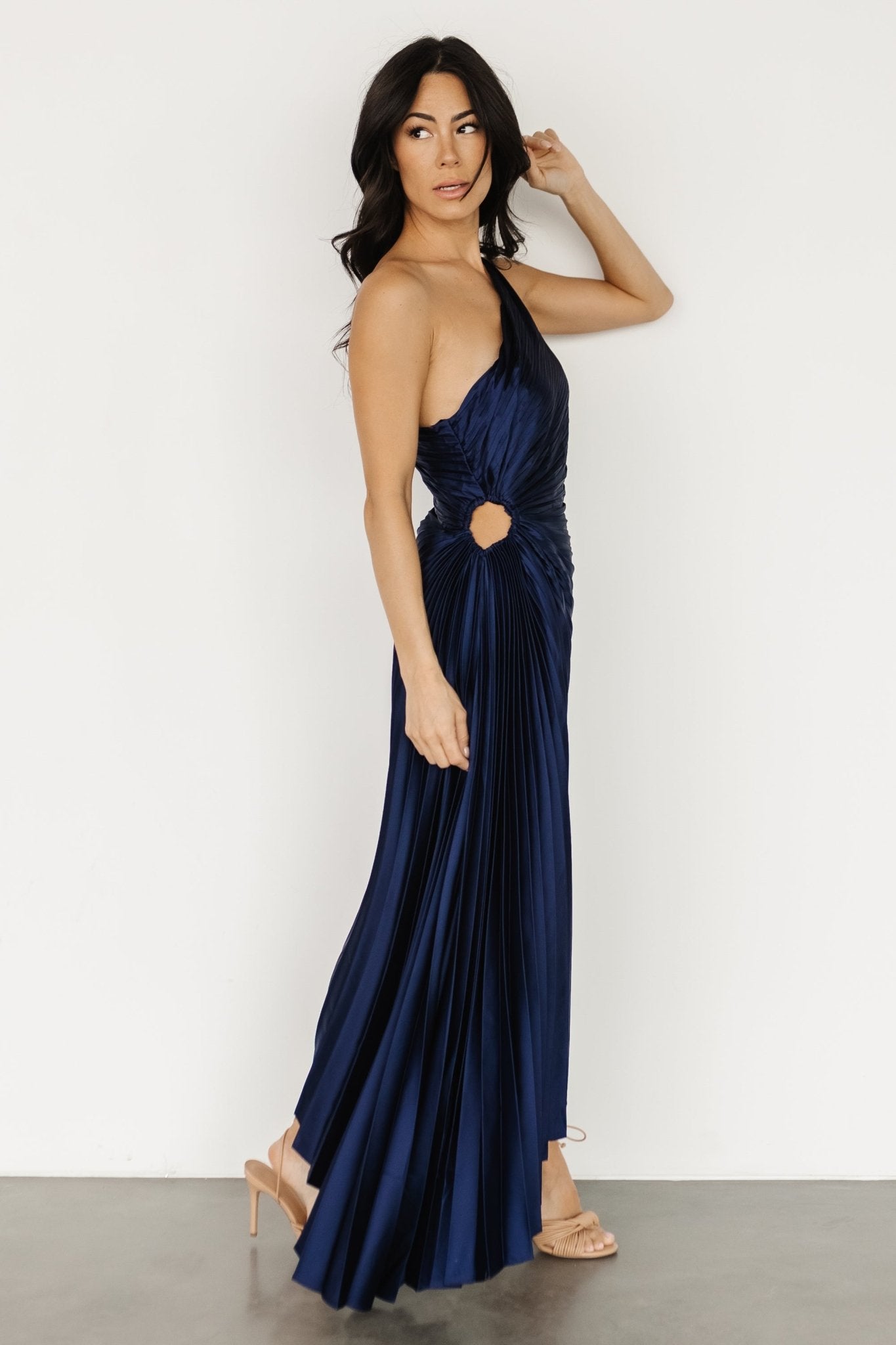 Presley One Shoulder Pleated Dress | Sapphire | Baltic Born