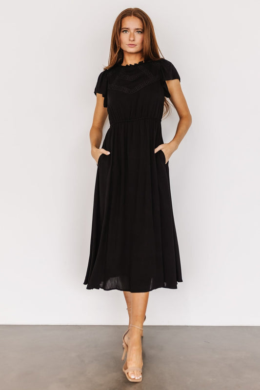 Prestyn Midi Dress | Black - Baltic Born