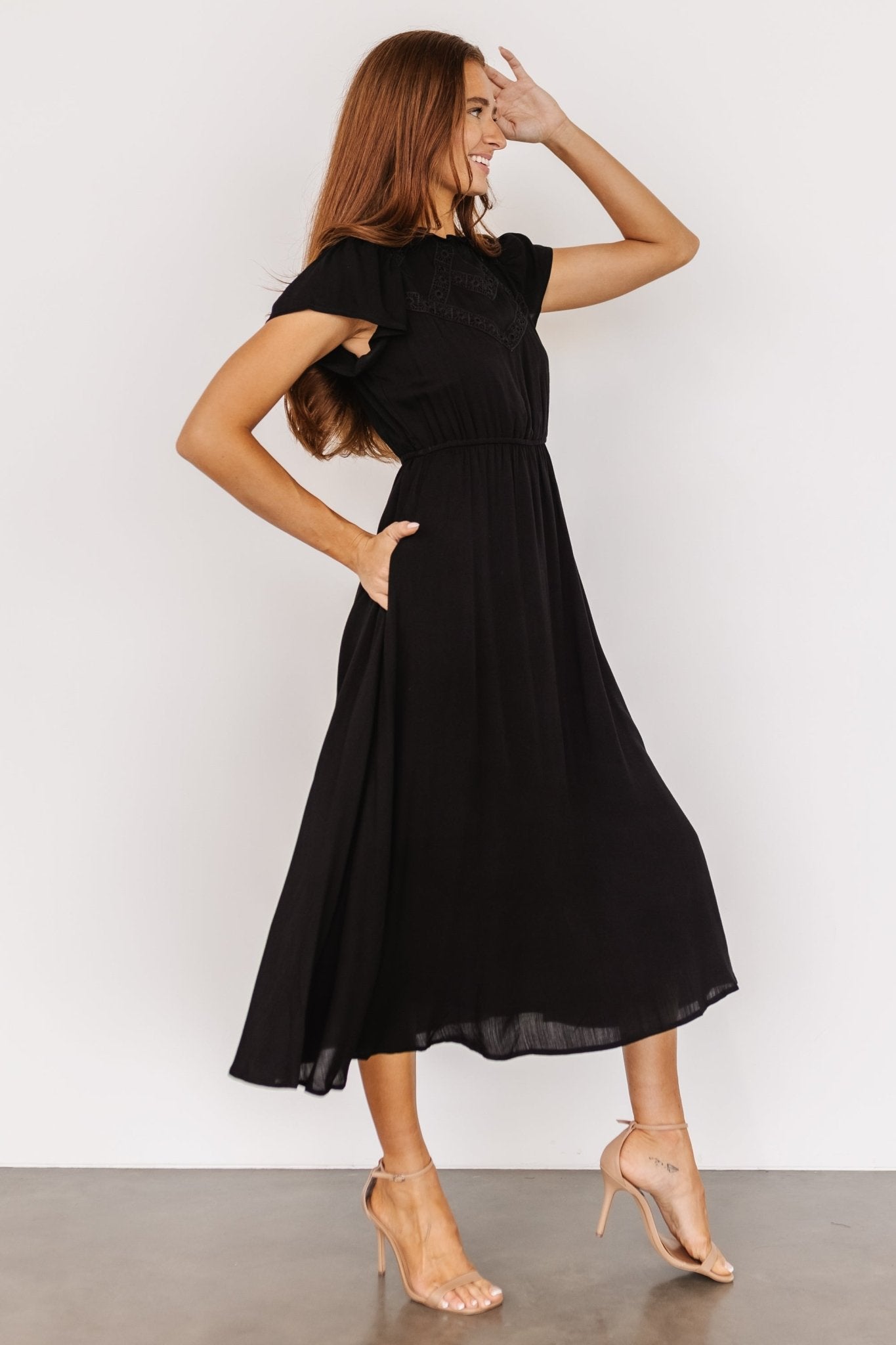 Prestyn Midi Dress | Black - Baltic Born