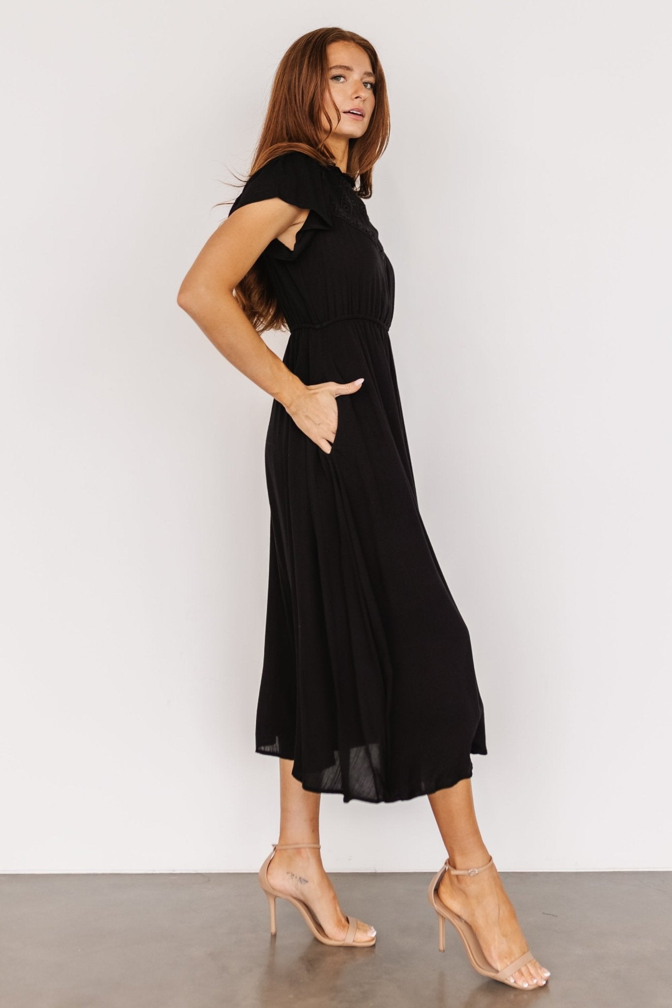 Prestyn Midi Dress | Black - Baltic Born