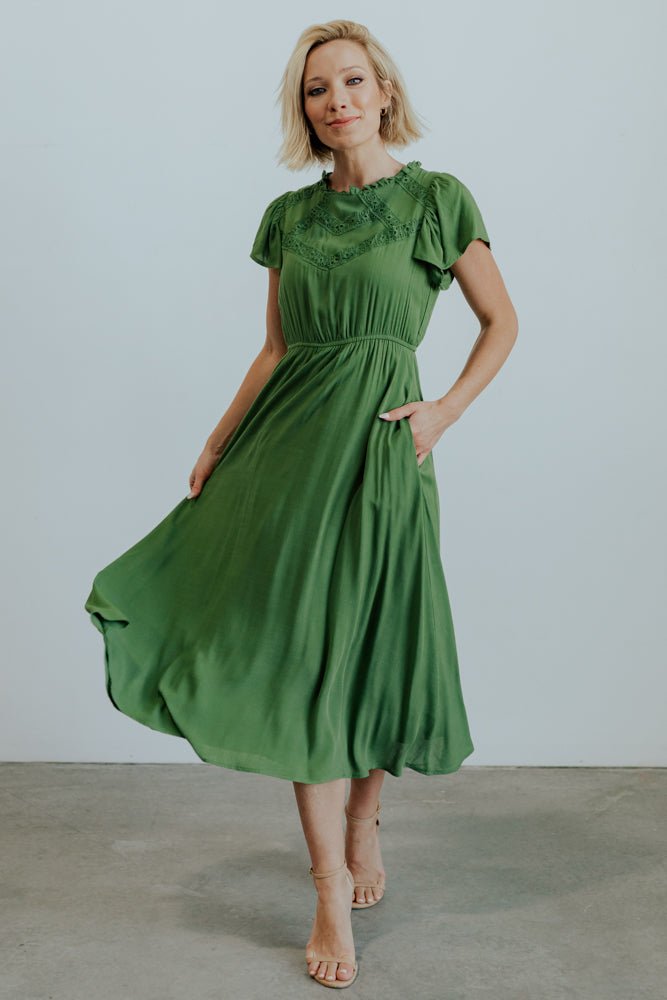 Prestyn Midi Dress | Green | Baltic Born