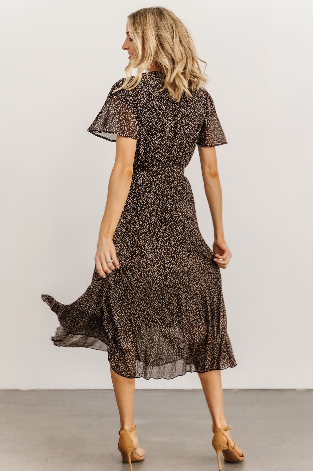 Prim Pleated Dress | Black Print - Baltic Born