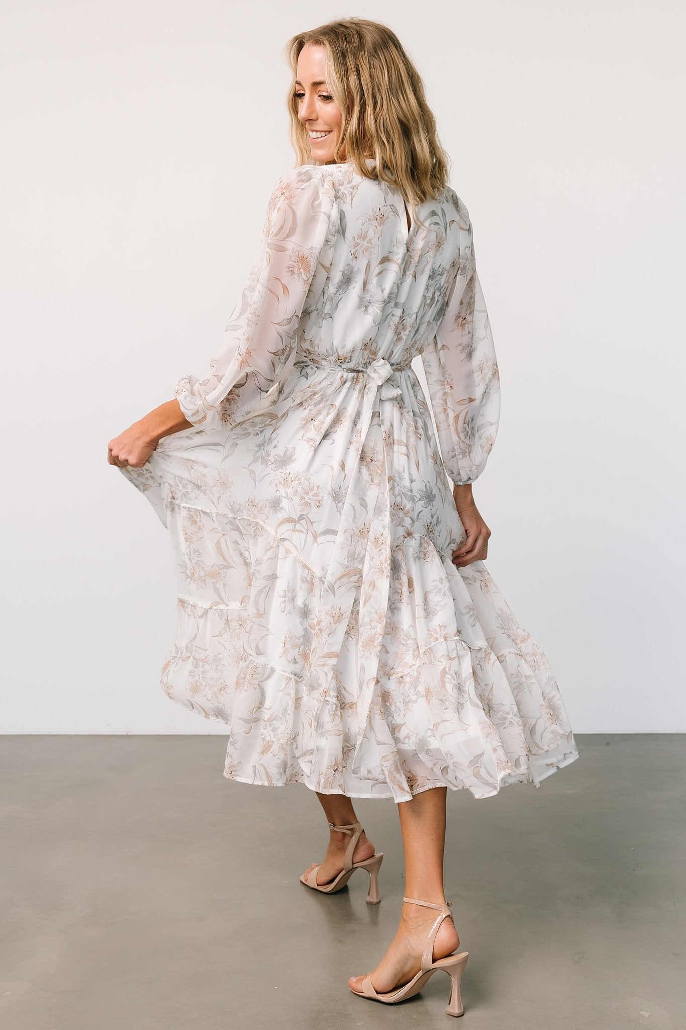 Raven Midi Dress | Off White Floral - Baltic Born