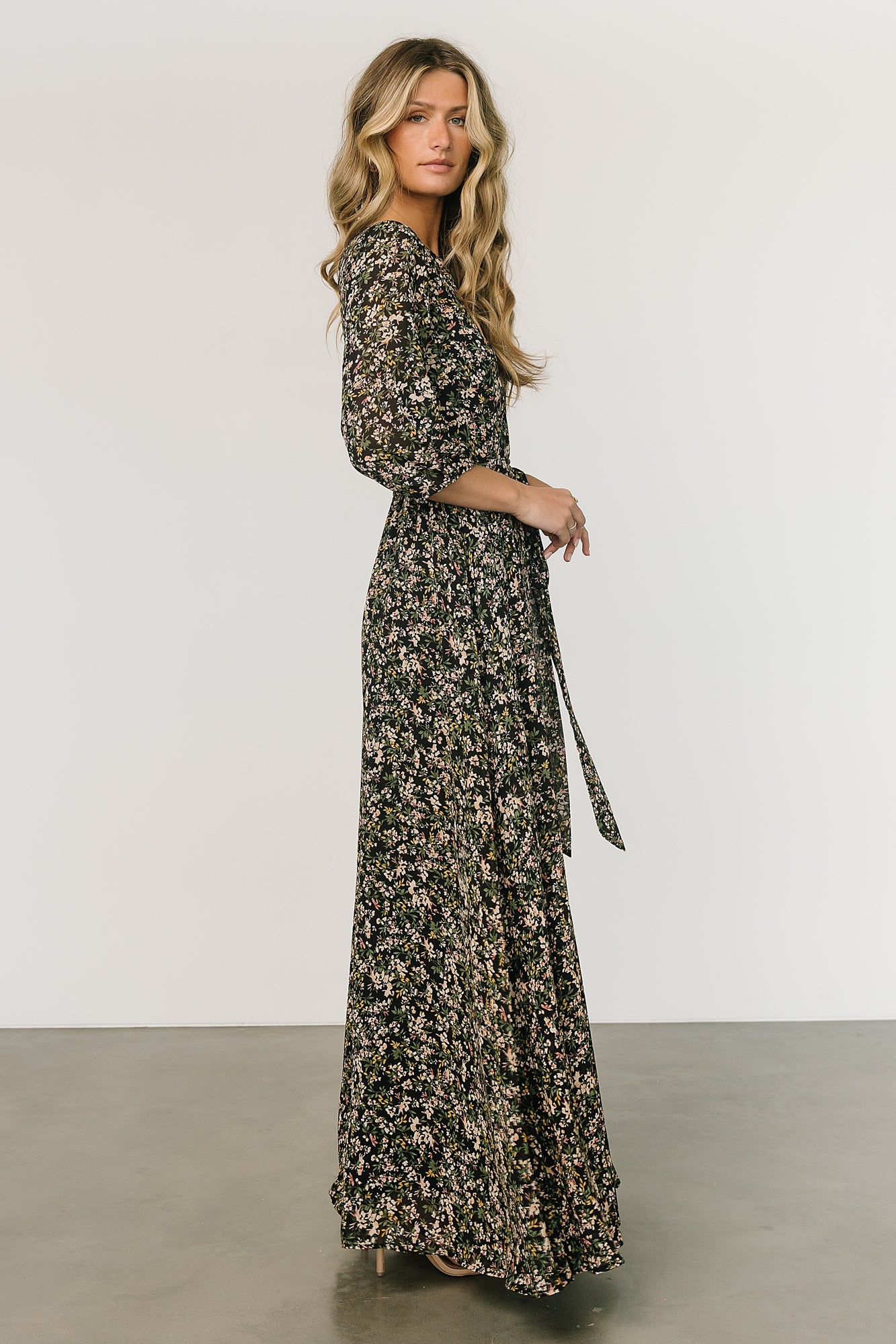 Rebecca Minkoff offers Davis Cold Shoulder floral tropical maxi dress XS black