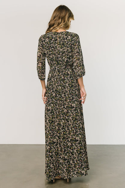 Rebecca Maxi Dress | Black Floral - Baltic Born