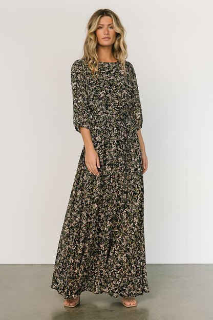 Rebecca Maxi Dress | Black Floral - Baltic Born