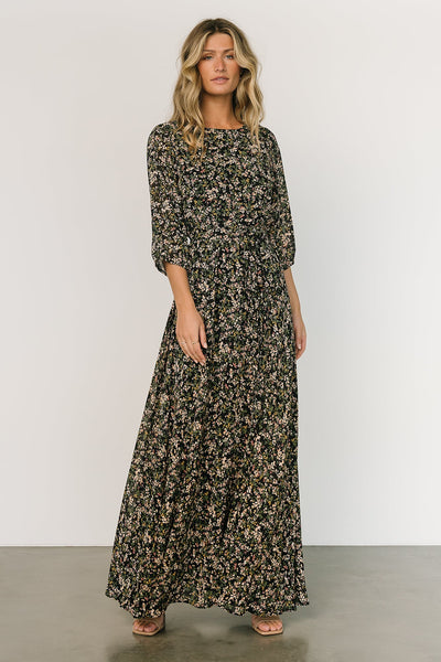The Libbie Maxi Dress by Saltwater Luxe - Black Floral