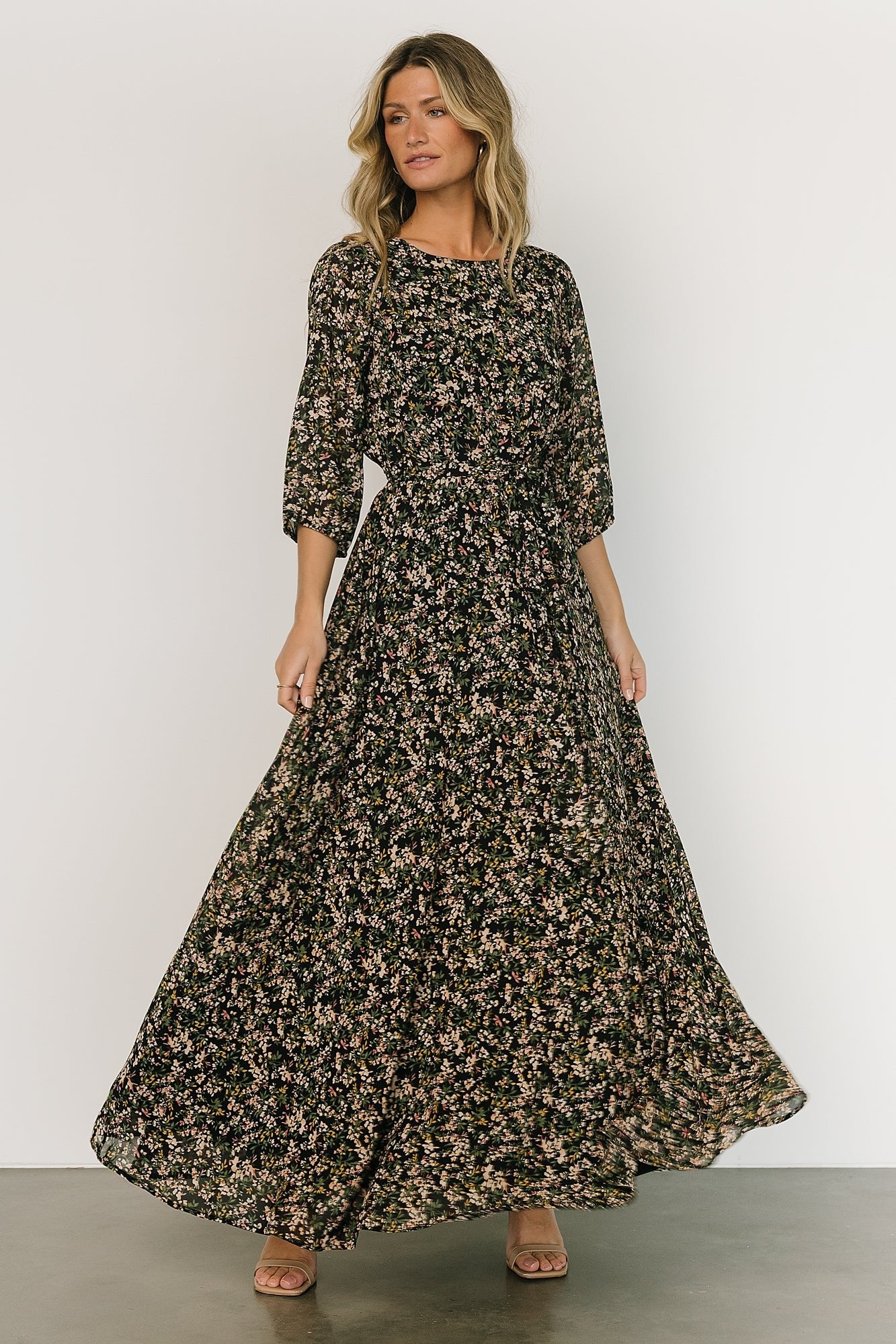 Rebecca Maxi Dress | Black Floral - Baltic Born