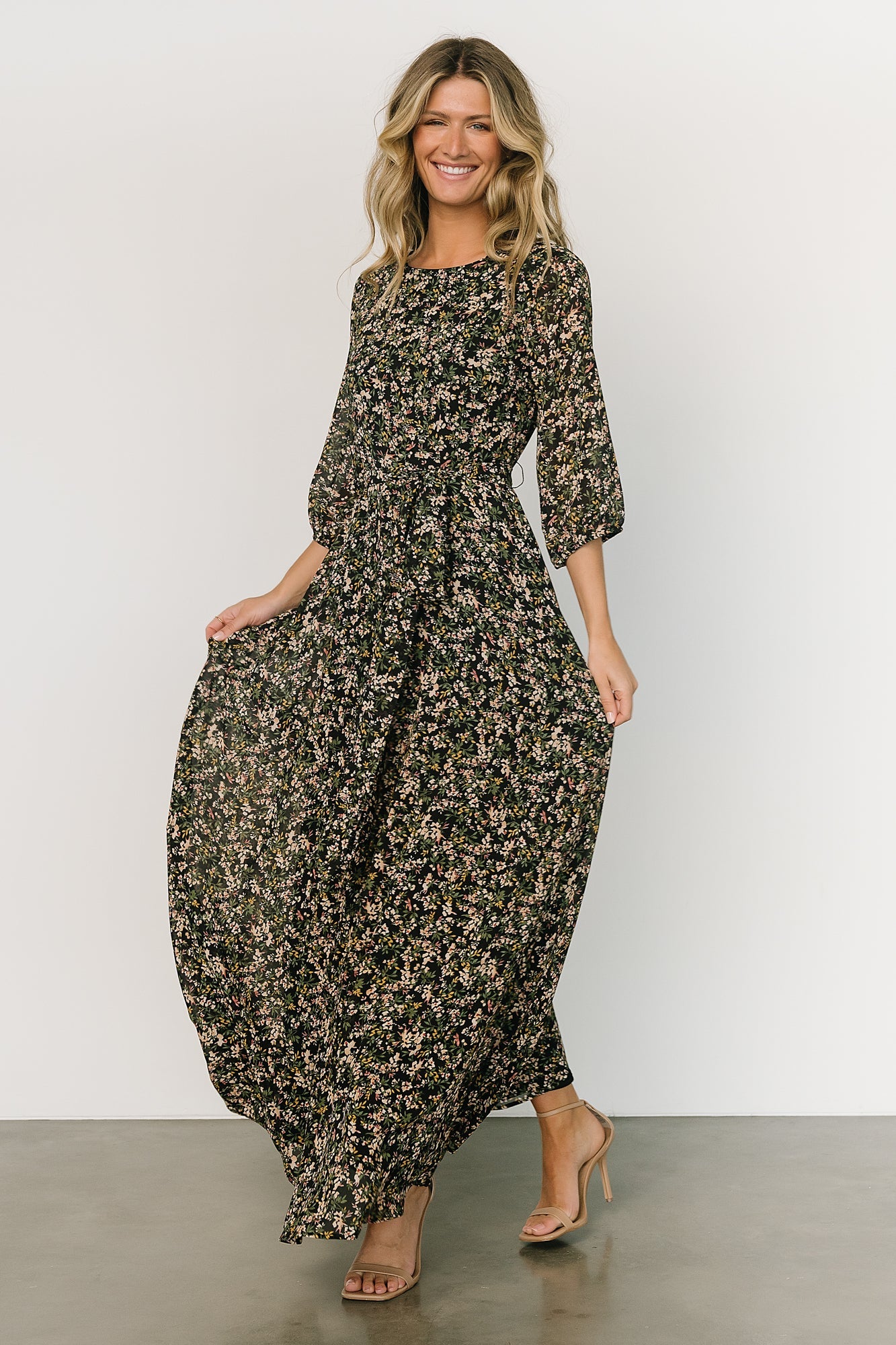 Rebecca Maxi Dress | Black Floral - Baltic Born