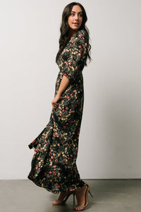 Rebecca Maxi Dress | Black Pomegranate Print | Baltic Born