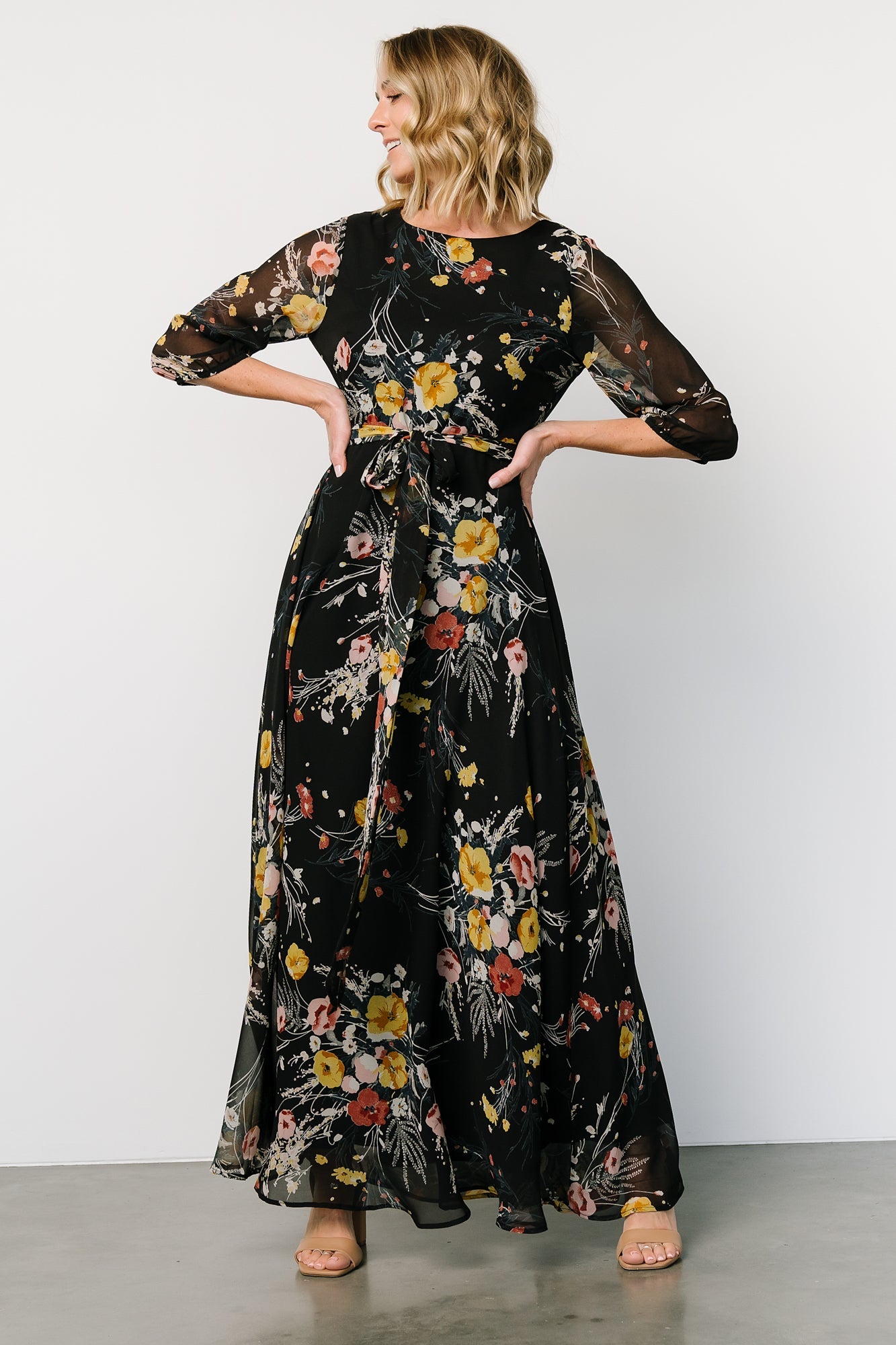 Rebecca Maxi Dress | Botanical Floral - Baltic Born