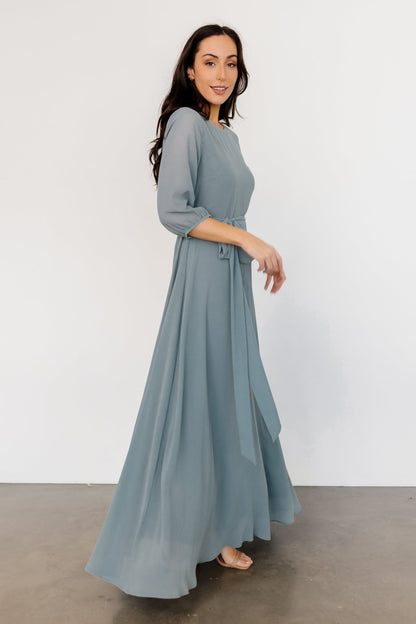 Rebecca Maxi Dress | Dusty Blue - Baltic Born