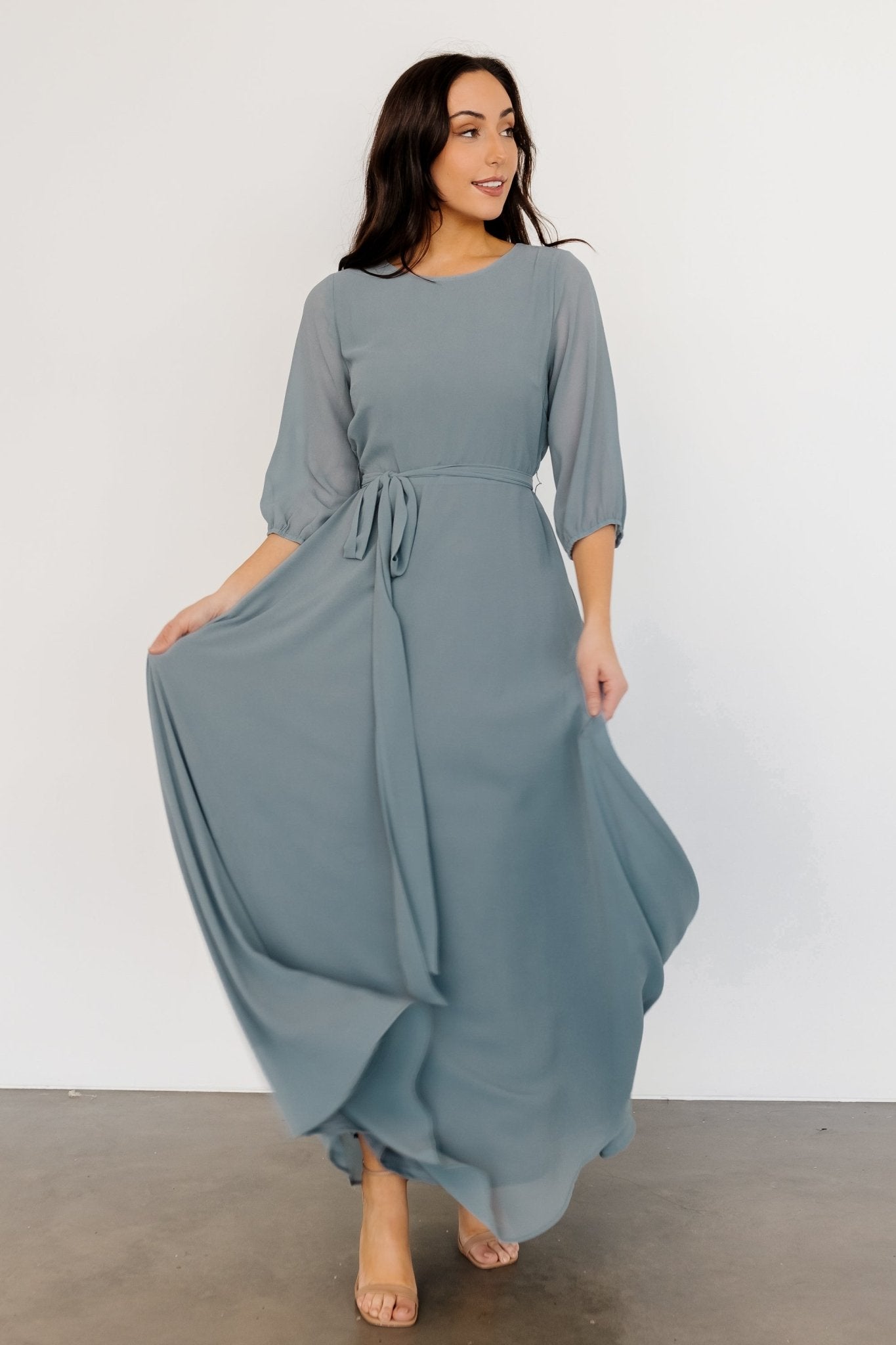 Rebecca Maxi Dress | Dusty Blue - Baltic Born