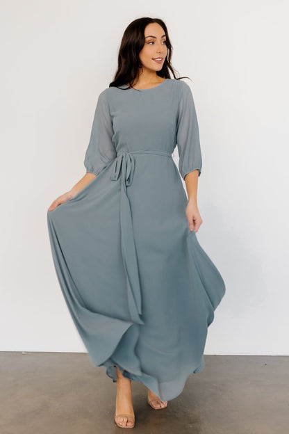 Rebecca Maxi Dress | Dusty Blue - Baltic Born