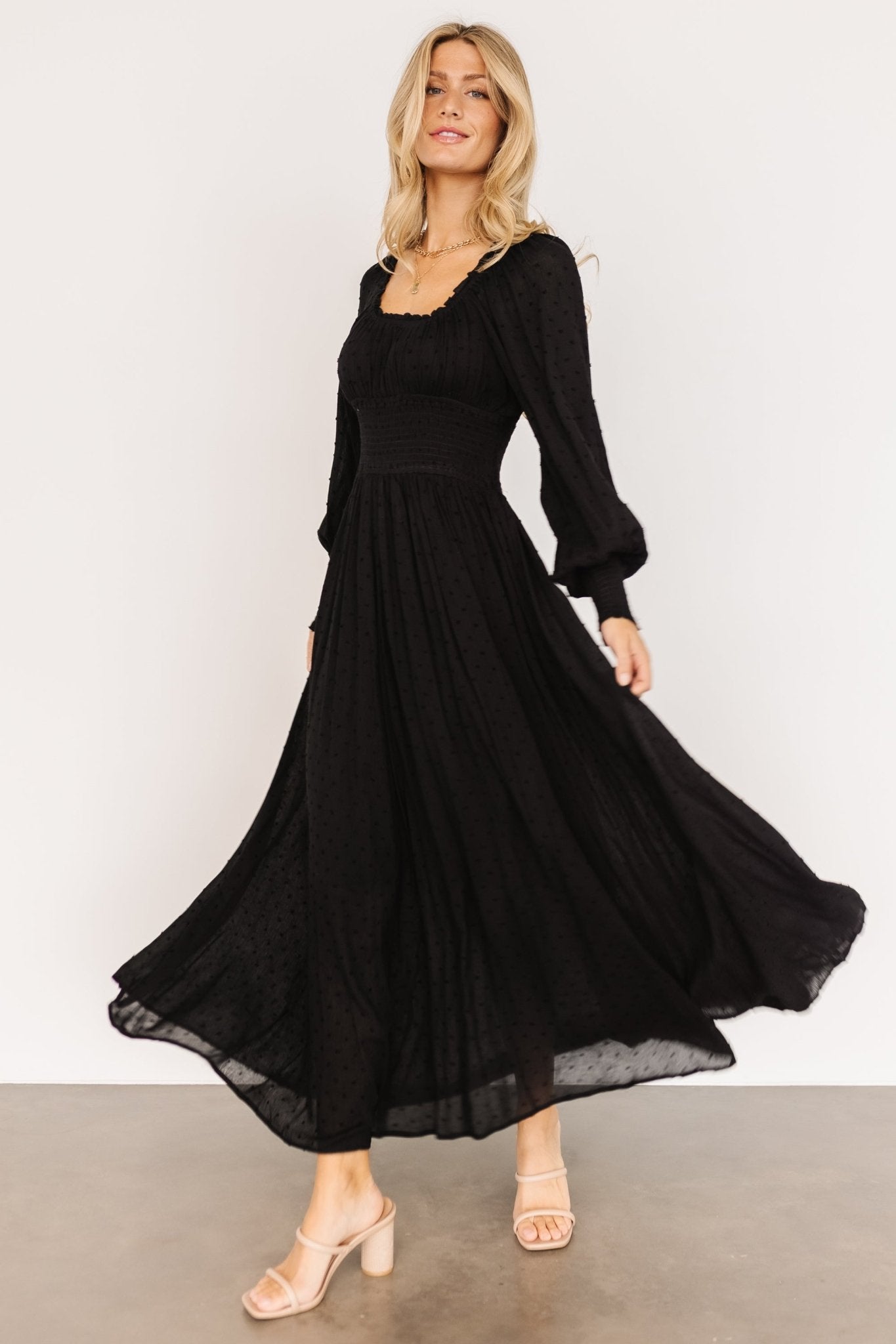 Renata Dot Maxi Dress | Black - Baltic Born