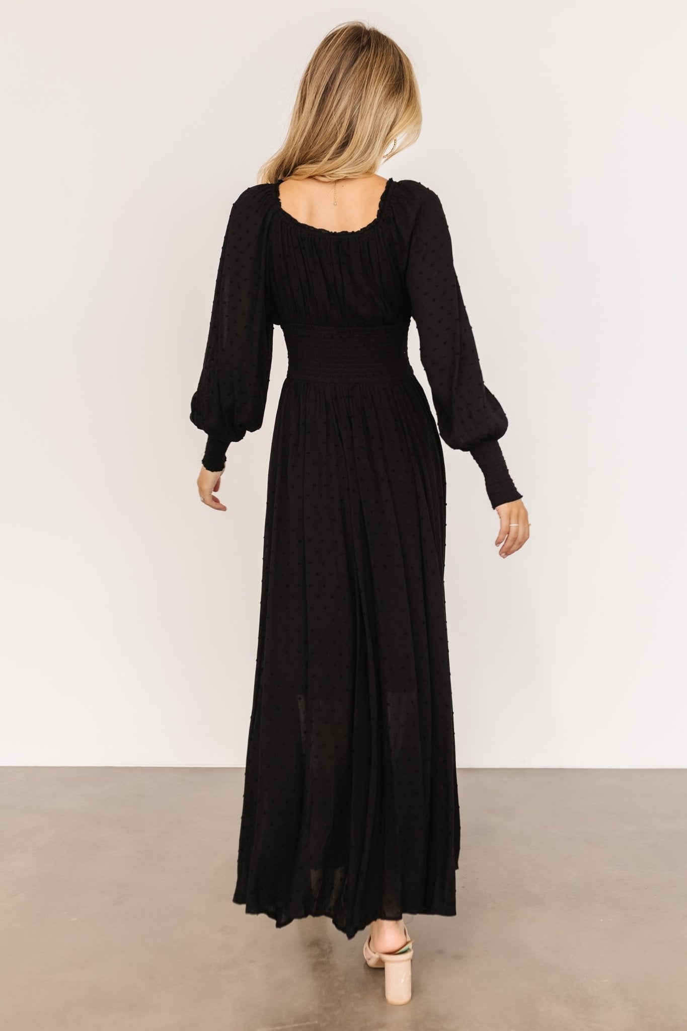 Renata Dot Maxi Dress | Black - Baltic Born