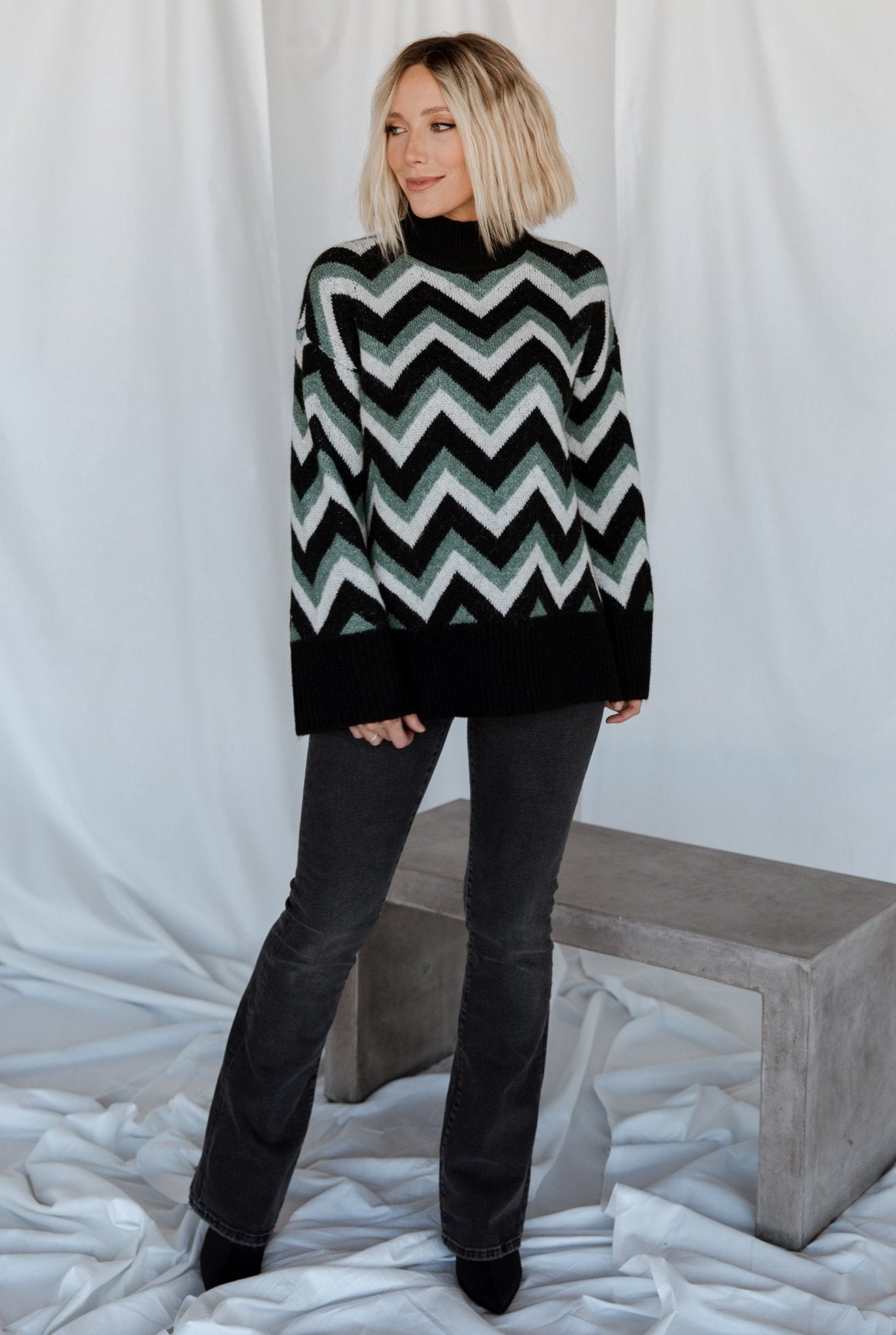 Ricks Sweater | Black + Green Multi - Baltic Born