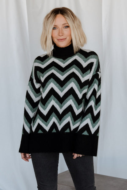 Ricks Sweater | Black + Green Multi - Baltic Born